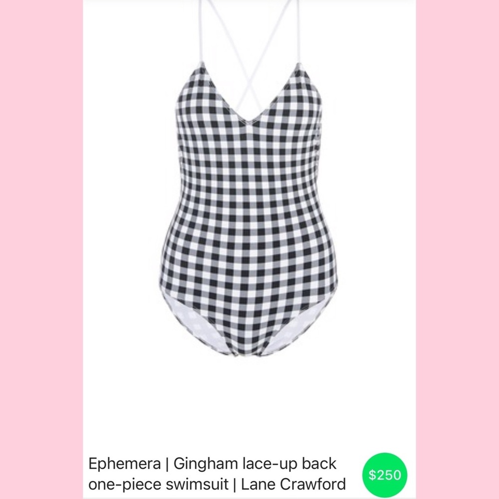 Ephemera Gingham Backless Swimsuit - image 2